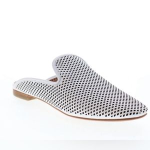Frye Gwen Perf Slides White Leather Mules Size 6.5